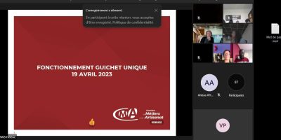 19 avril 2023 : Webinaire catégorisation activités guichet unique